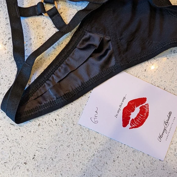 Rare Honey Birdette Shibari black playsuit L - Picture 7 of 10